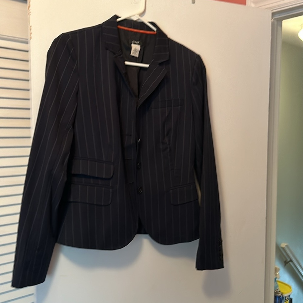 J. Crew suit blazer navy pinstripe